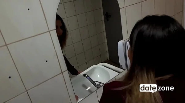 DATEZONE - Quickie with a stranger girl in a public toilet